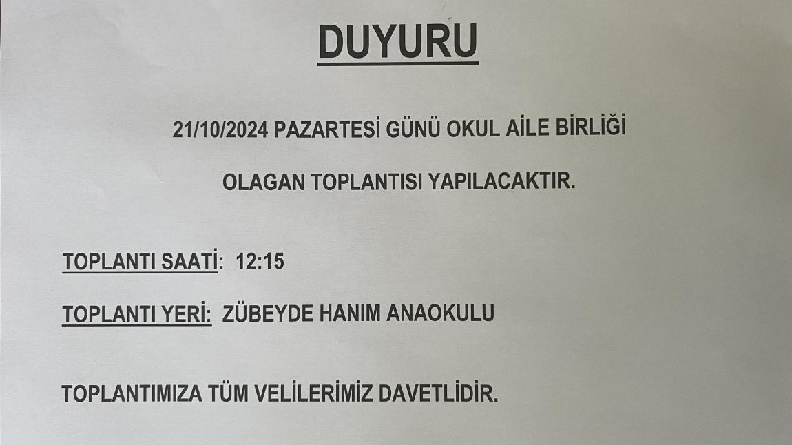 Okul-Aile Birliği Toplantımıza Davetlisiniz. (GÜNCEL)